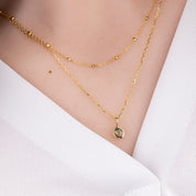 Bezel Set Green Sapphire Charm