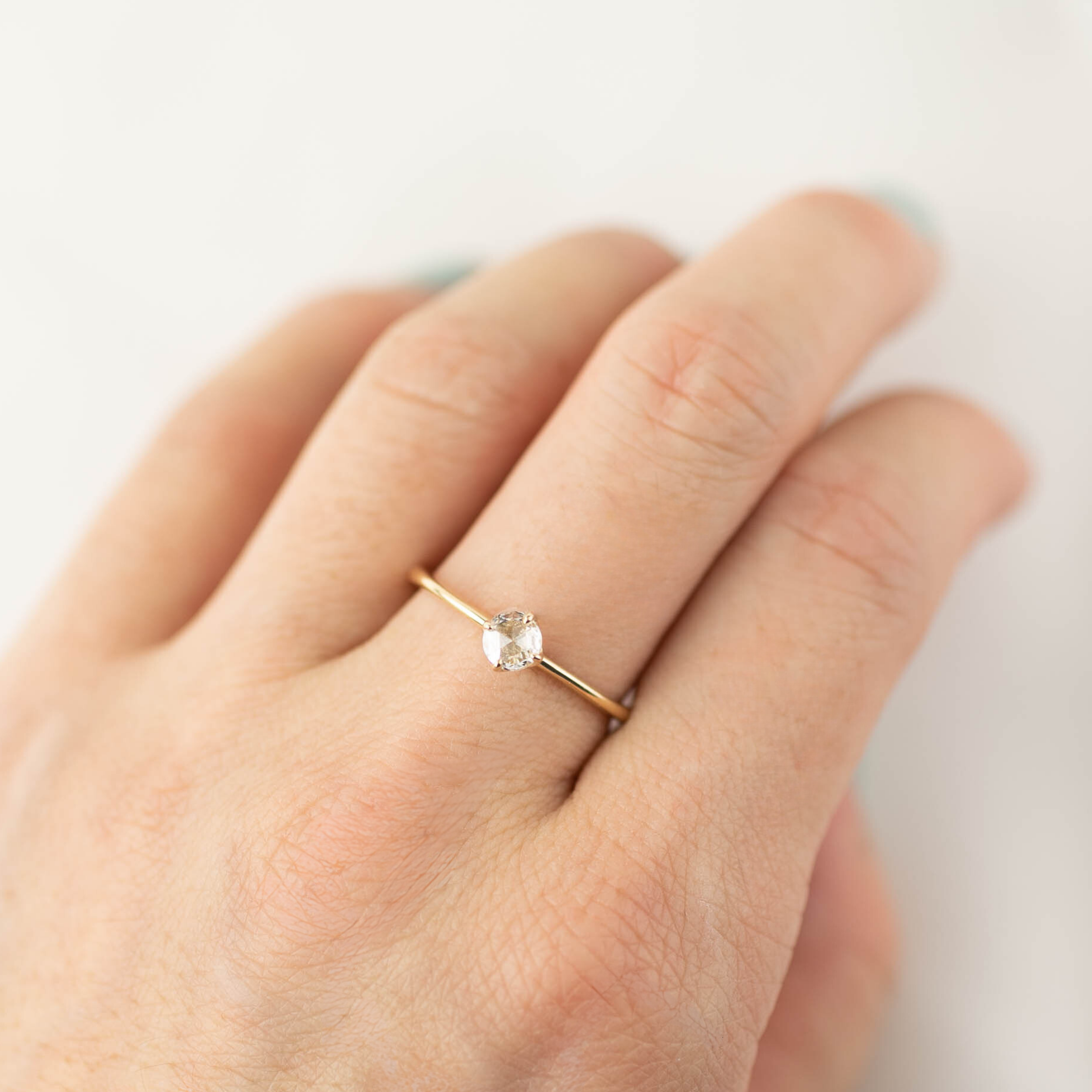 【一点物】アリスリング枠 ラウンドローズカットダイヤモンド 0.2ct