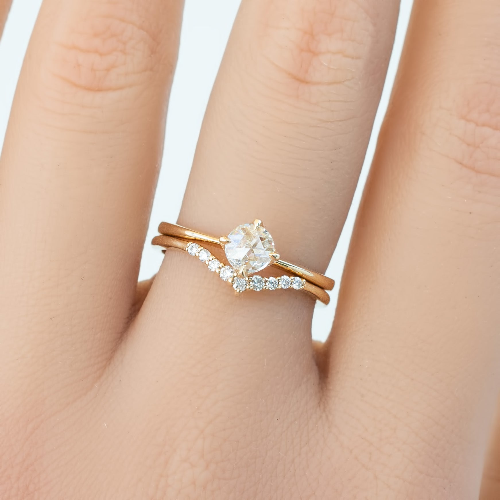 【一点物】アリスリング枠 ラウンドローズカットダイヤモンド 0.40ct