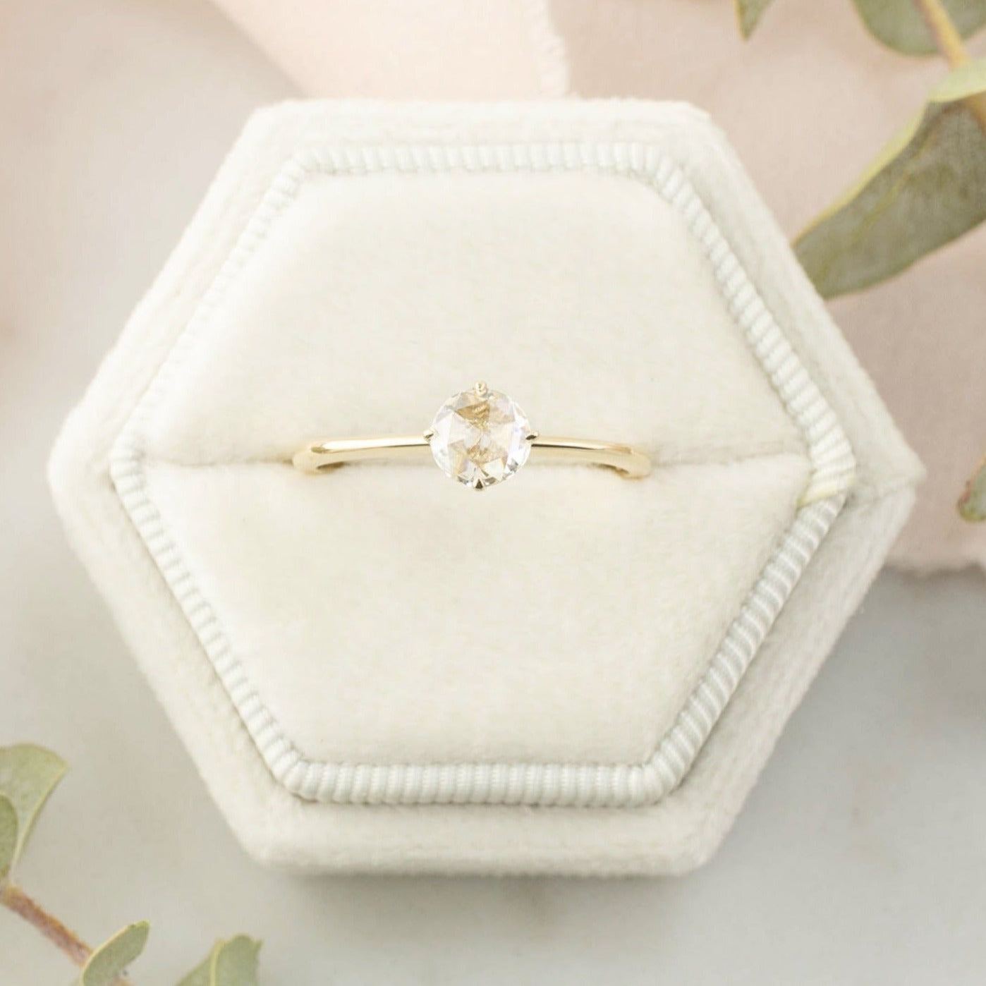 【一点物】アリスリング ラウンドローズカットダイヤモンド 0.3ct
