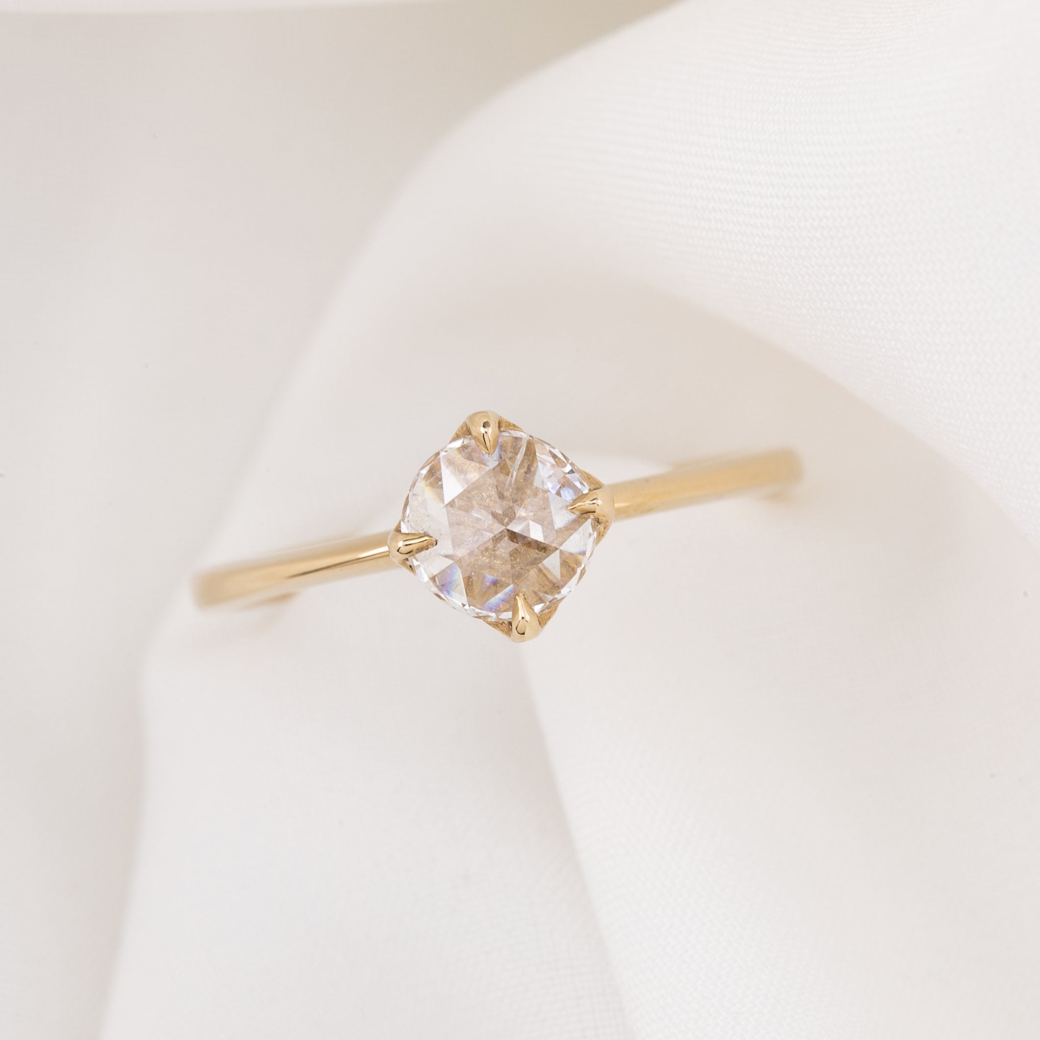 【一点物】アリスリング枠 0.49ct ローズカットダイヤモンド