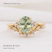 Teresa Ring, 2.19ct Light Green Madagascar Sapphire, oval shape gemstone