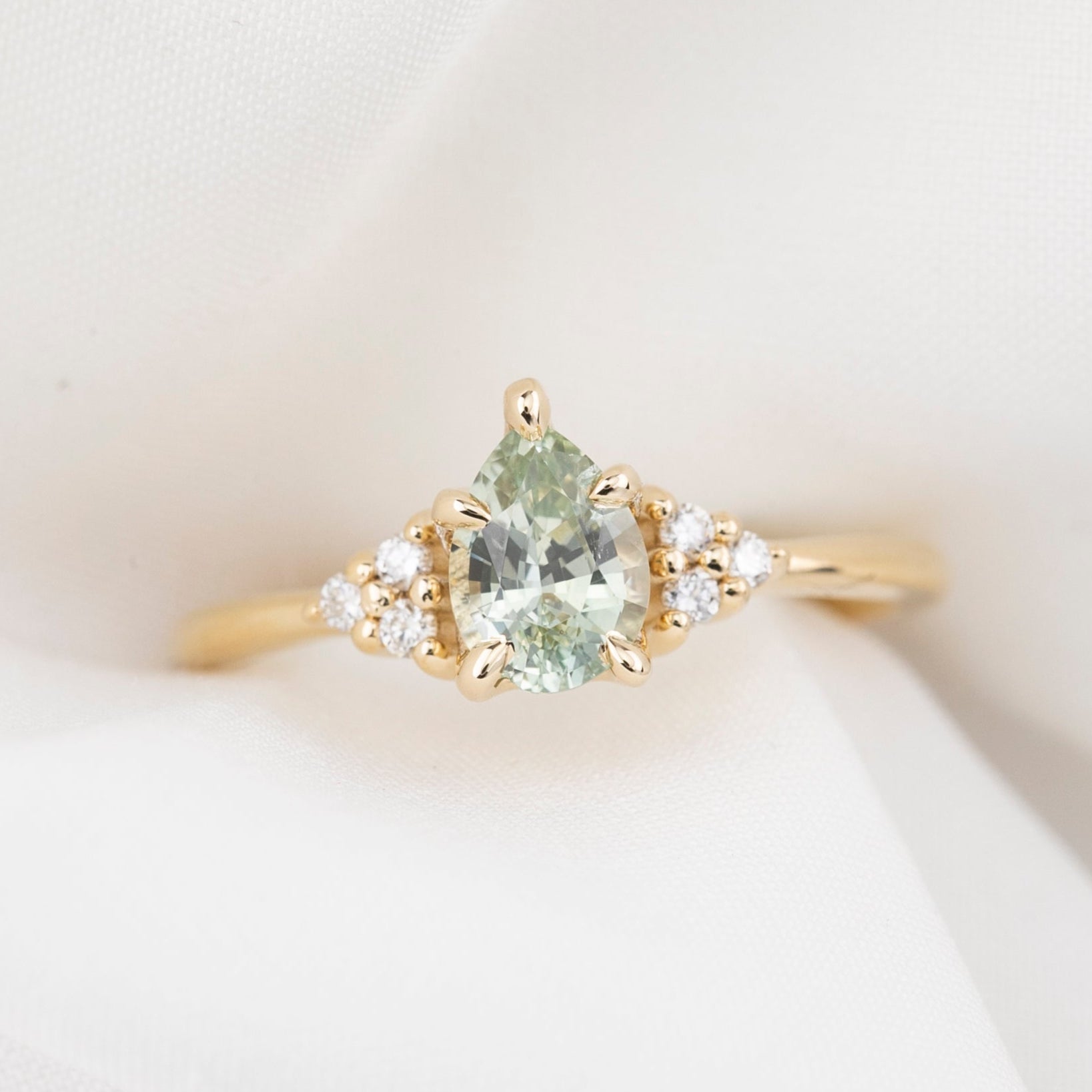 Teresa Ring, 0.82ct Light Green Montana Sapphire – Envero