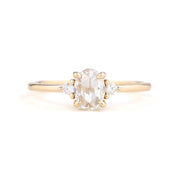 Emilie Ring 0.50ct Oval Rose Cut Diamond, 14K Yellow Gold