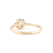 Emilie Ring 0.50ct Oval Rose Cut Diamond, 14K Yellow Gold