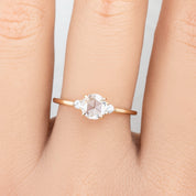 Emilie Ring, 0.50ct Round Rose Cut Diamond, 14k Yellow Gold