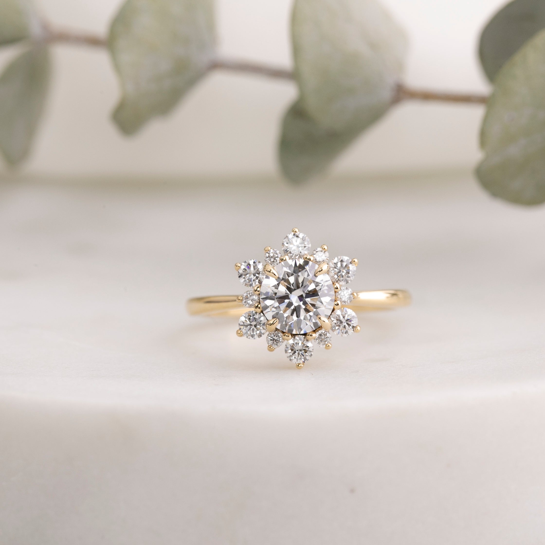 Amara Ring, IGI Certified 1.02ct Lab Diamond, 14k Yellow Gold