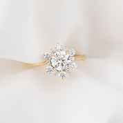 Amara Ring, IGI Certified 1.02ct Lab Diamond, 14k Yellow Gold
