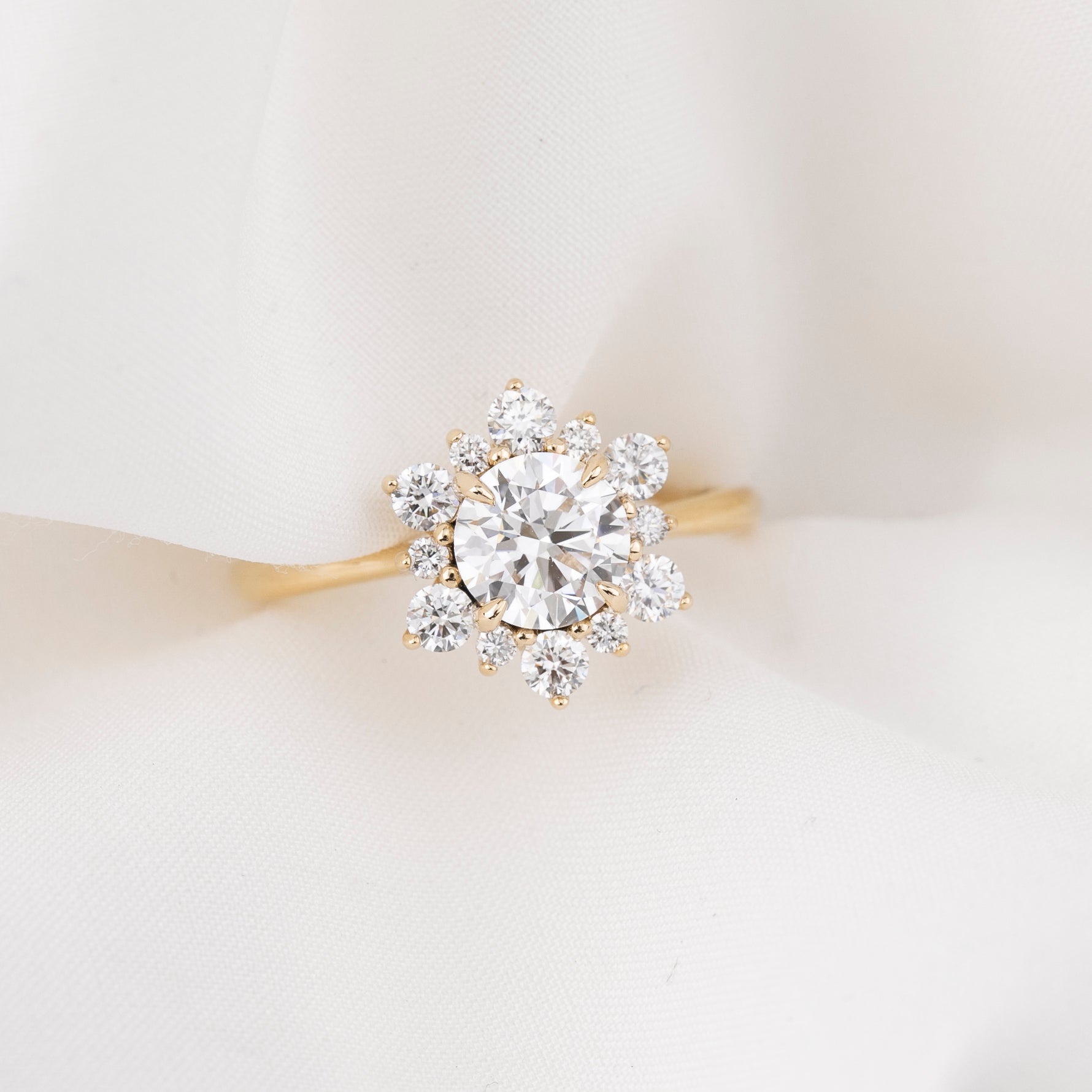 Amara Ring, IGI Certified 1.02ct Lab Diamond, 14k Yellow Gold
