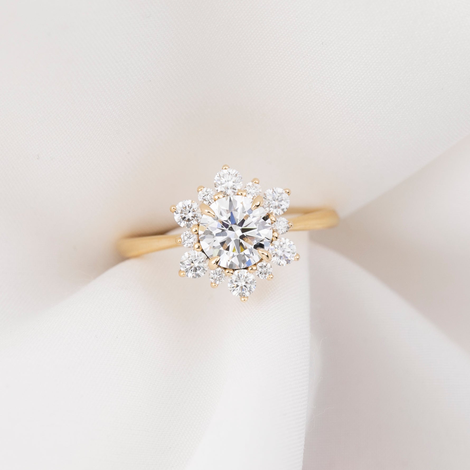 Amara Ring, IGI Certified 1.02ct Lab Diamond, 14k Yellow Gold