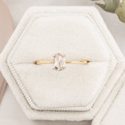 Nina Ring featuring a 0.48ct oval rose cut diamond in a 14k recycled yellow gold band, one of a kind design.