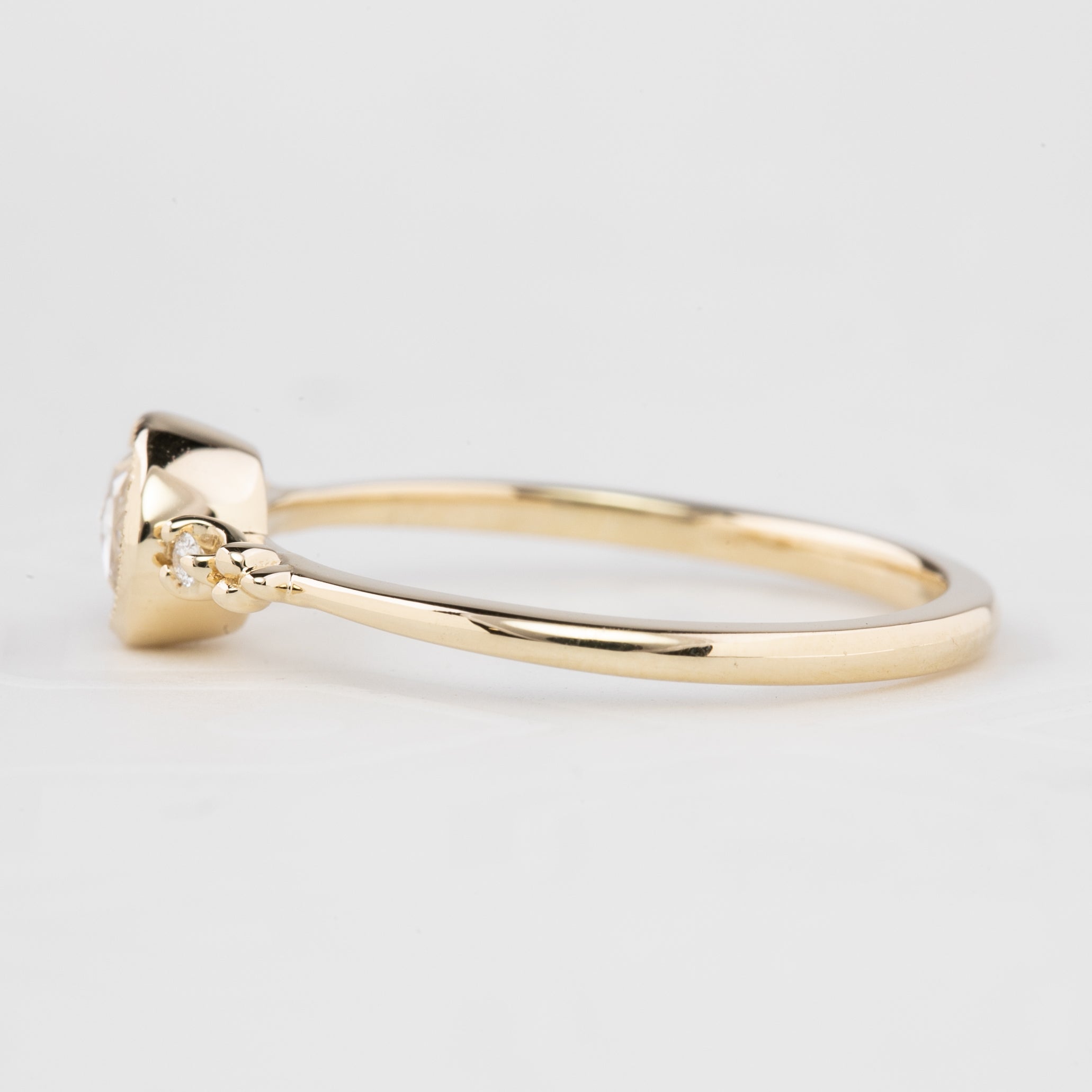 Estel Bezel Ring, Rose Cut Diamond, 14k Yellow Gold (One of a kind)