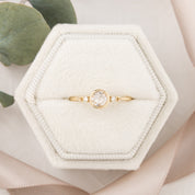 Estel Bezel Ring, Rose Cut Diamond, 14k Yellow Gold (One of a kind)