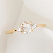 Emilie Ring, 0.50ct Round Rose Cut Diamond, 14k Yellow Gold