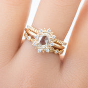 Victoria Ring, 0.49ct Oval Rose Cut Diamond, 14K Yellow Gold (One of a kind)
