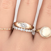 Dome Oval Diamond Ring