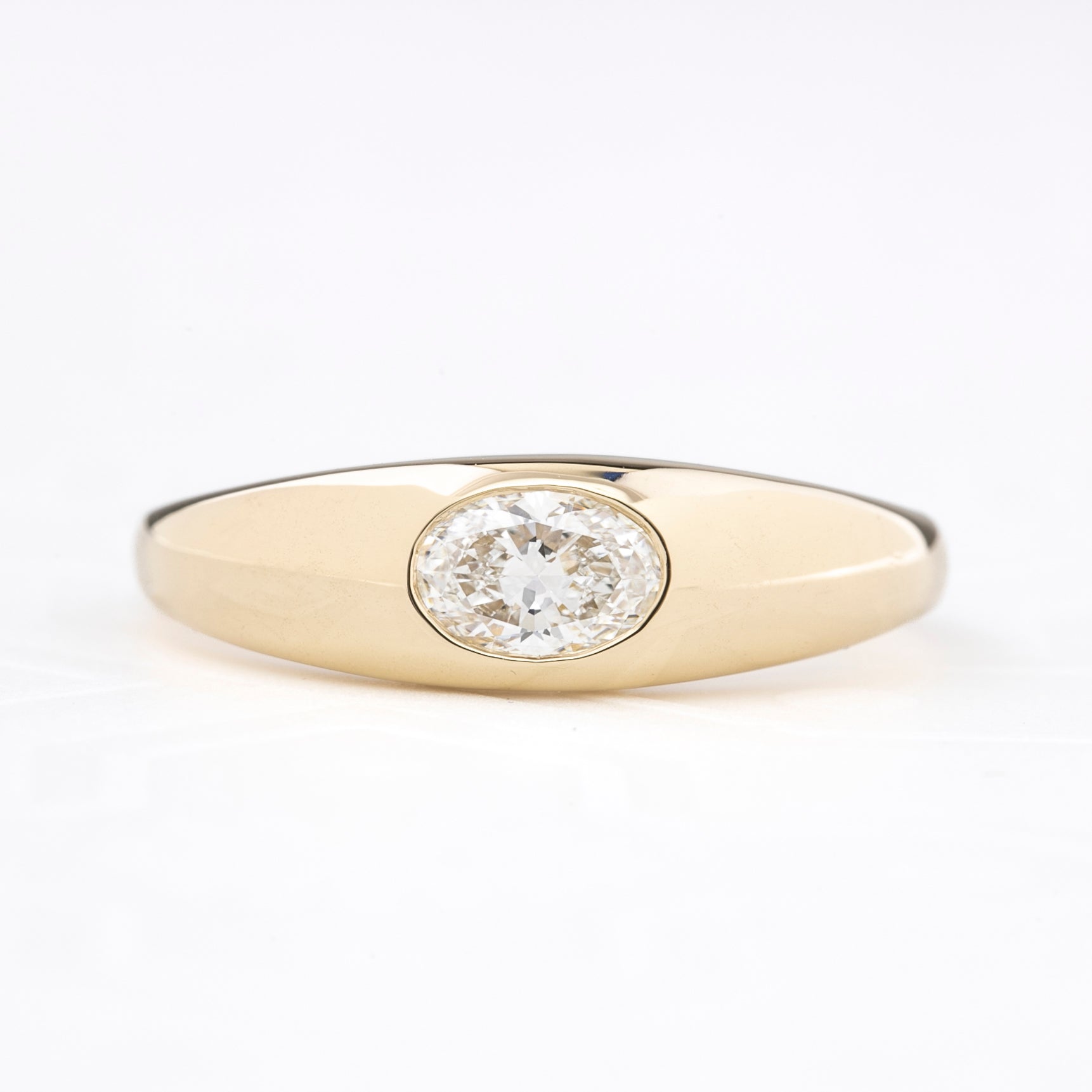 Dome Oval Diamond Ring