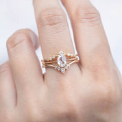 Nina Ring with 0.48ct oval rose cut diamond in recycled 14k yellow gold, handmade and one of a kind from Envero Jewelry.
