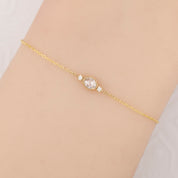 Three-Stone Bracelet, oval rose-cut diamond