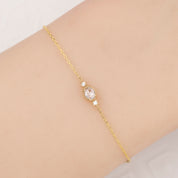 Three-Stone Bracelet, oval rose-cut diamond