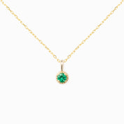 Dahlia Necklace, 3.0mm Birthstone (Charm option)