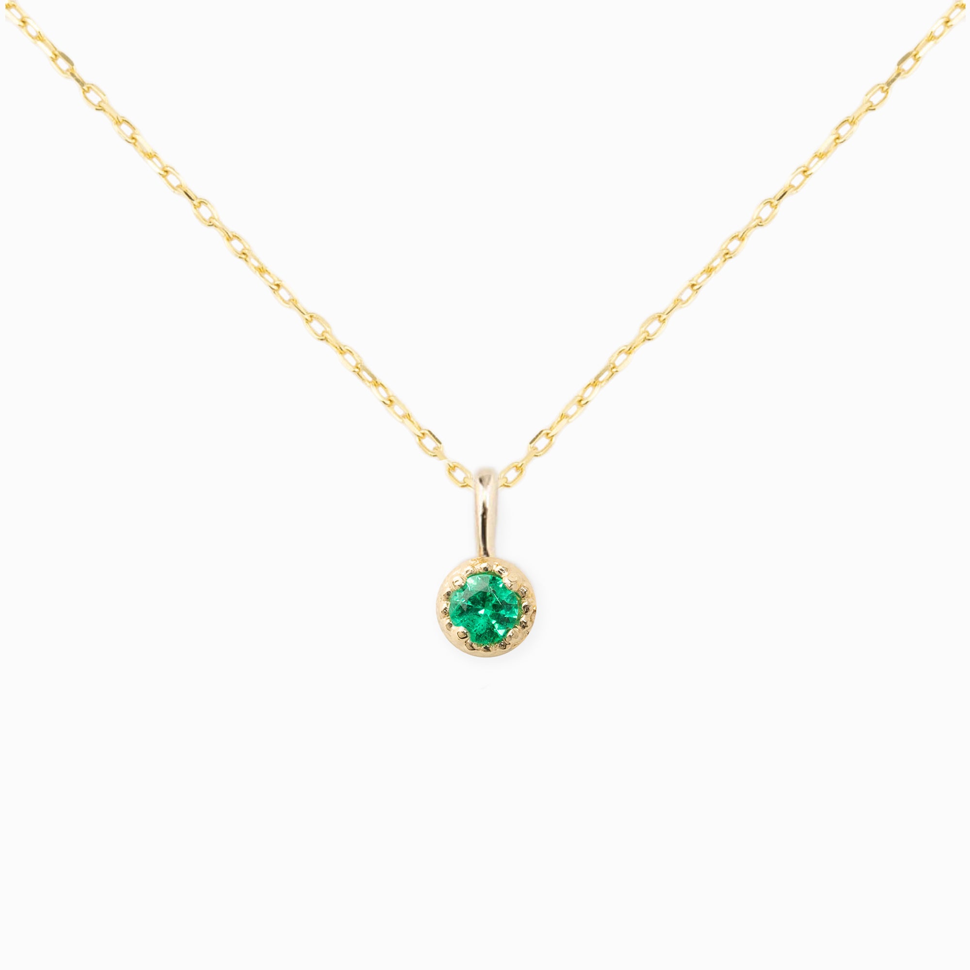 Dahlia Necklace, 3.0mm Birthstone (Charm option)
