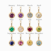 Dahlia Necklace, 3.0mm Birthstone (Charm option)