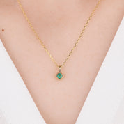 Dahlia Necklace, 3.0mm Birthstone (Charm option)