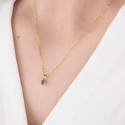 Dahlia Necklace, 3.0mm Birthstone (Charm option)