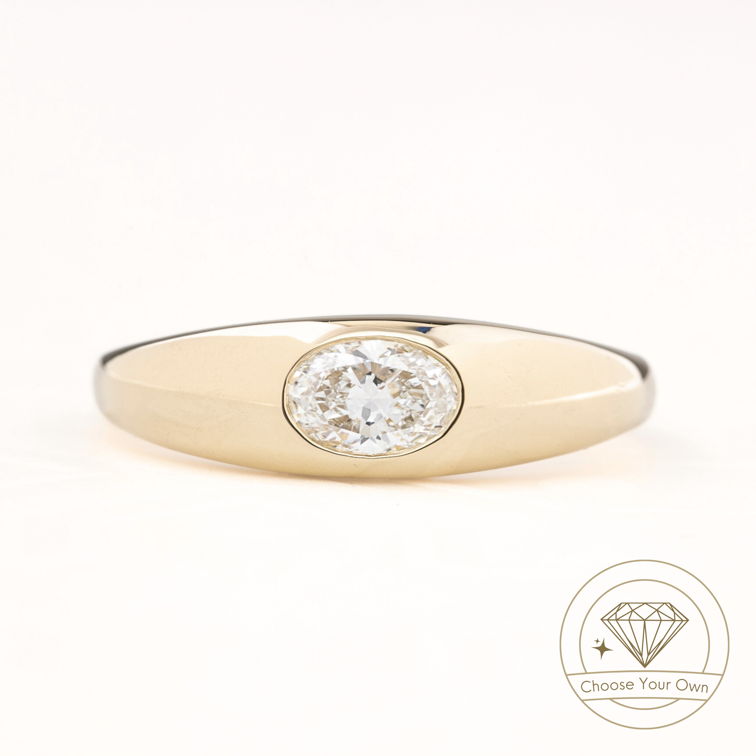 Dome Oval Diamond Ring