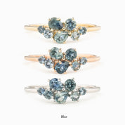 Seven Stones Sapphire Stardust Cluster Ring