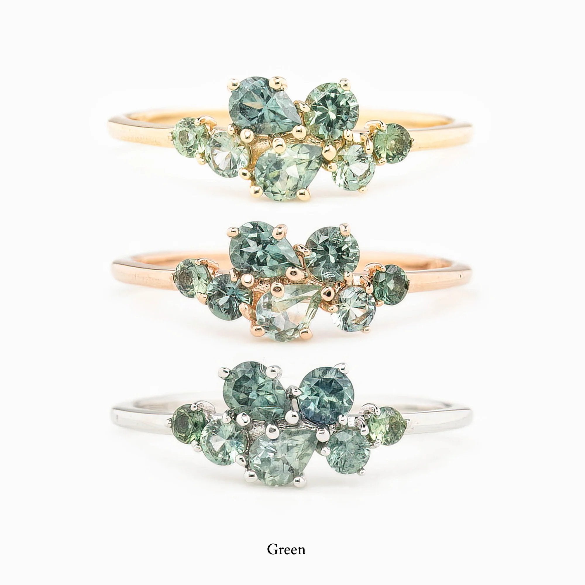 Seven Stones Sapphire Stardust Cluster Ring