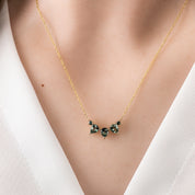Gloria Necklace, Teal Blue Sapphire
