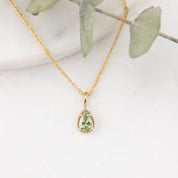 Dahlia Necklace, Pear-Cut Sapphire (Charm Option)