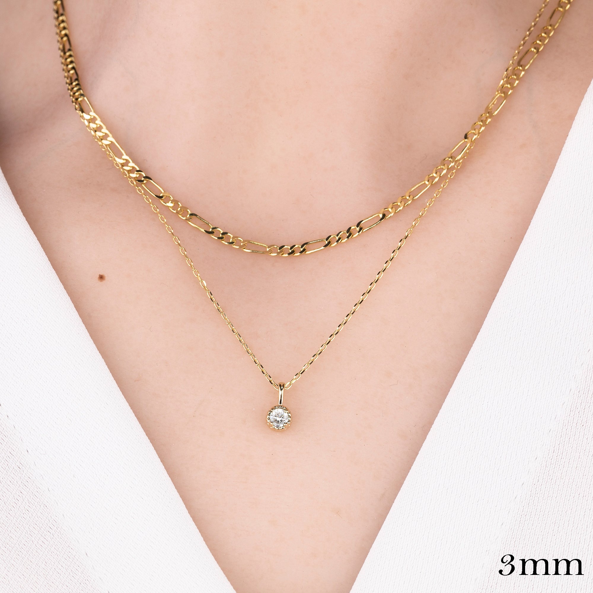 Dahlia Necklace, Natural Diamond (Charm option)