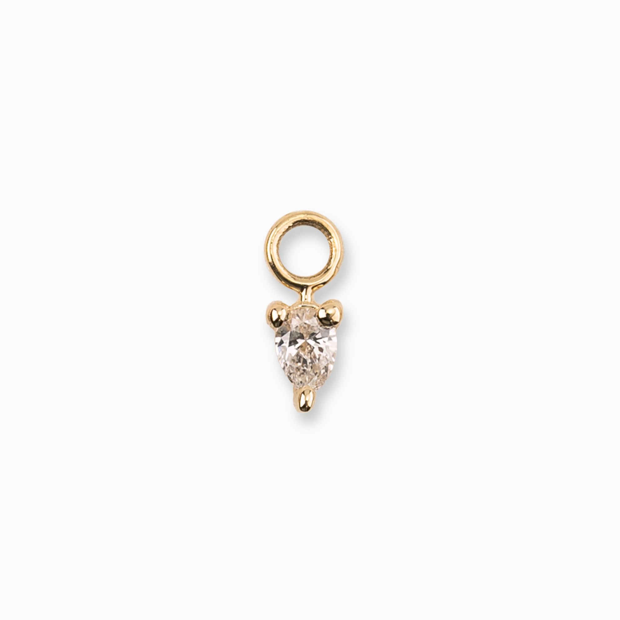 Hoop Charm, Pear Cut Diamond