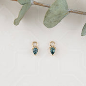 Hoop Charm, Pear Cut Montana Sapphire