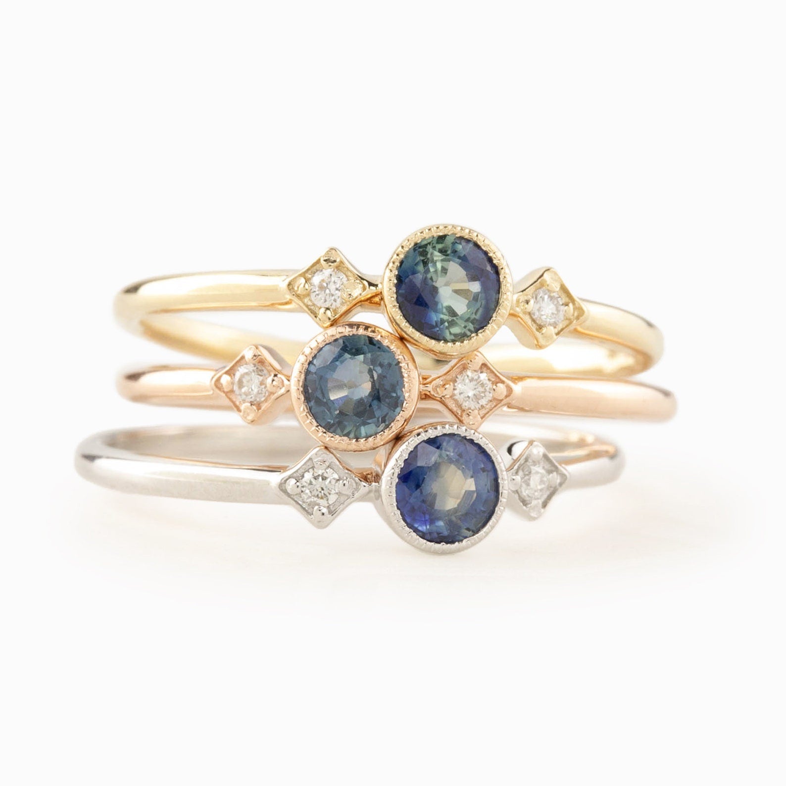 Moon & Star Ring, 0.35ct Queensland Sapphire of your choice