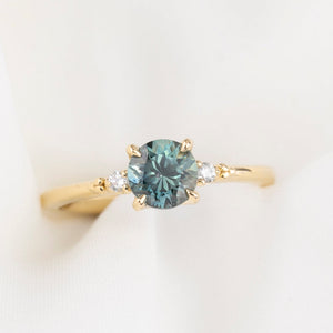 Estel Ring, 1.14ct Blue green Montana Sapphire