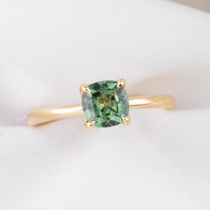 Sara Ring, 1.13ct Green Yellow Montana Sapphire