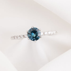 Maria Luxe Ring, 0.98ct Montana Sapphire