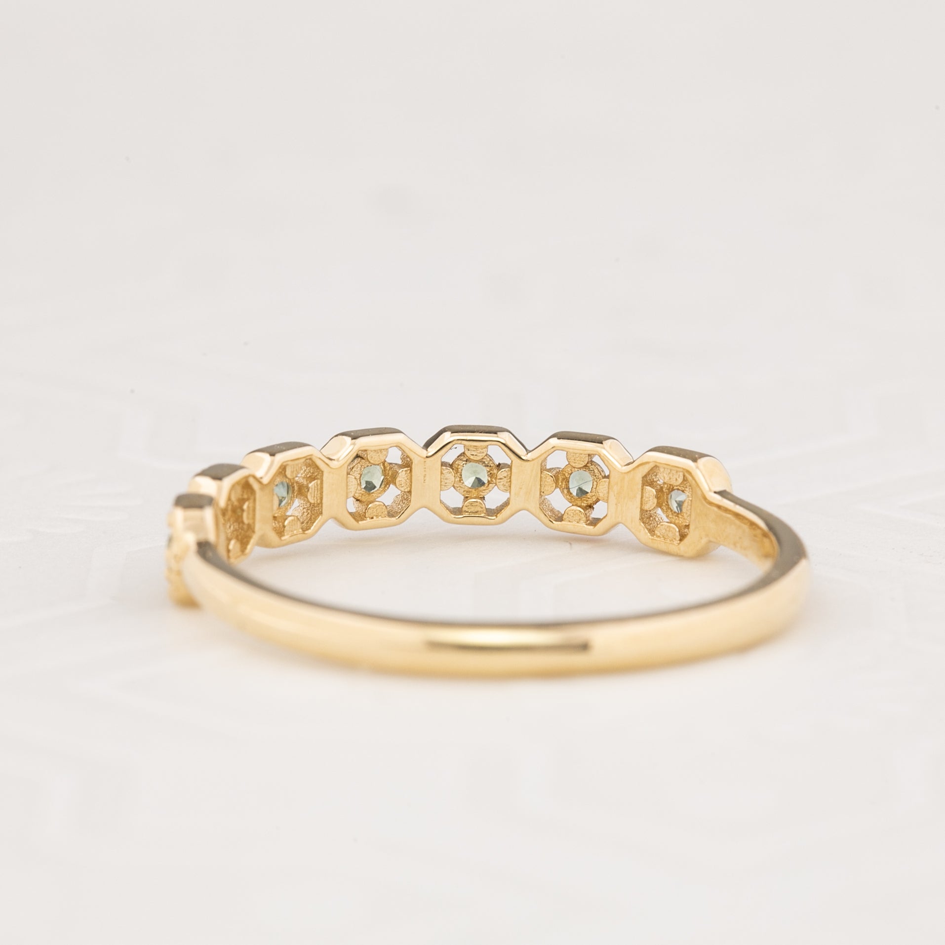 Milgrain Square Sapphire Ring