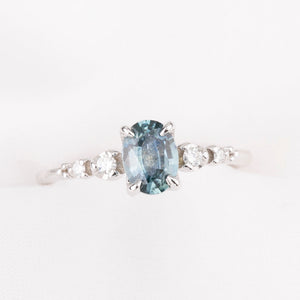 Estel Fleur Ring, 0.81ct Montana Sapphire, oval shape gemstone