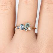 Stardust Cluster Ring, Five Stones (Pick your own gems)