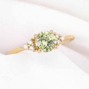 Teresa Ring, 1.17ct Green Yellow Montana Sapphire