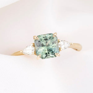 Olivia Ring, 1.79ct Light Green Srilanka Sapphire