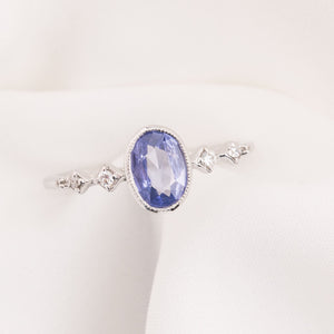Celeste Ring, 0.76ct Madagascar Sapphire, oval shape gemstone