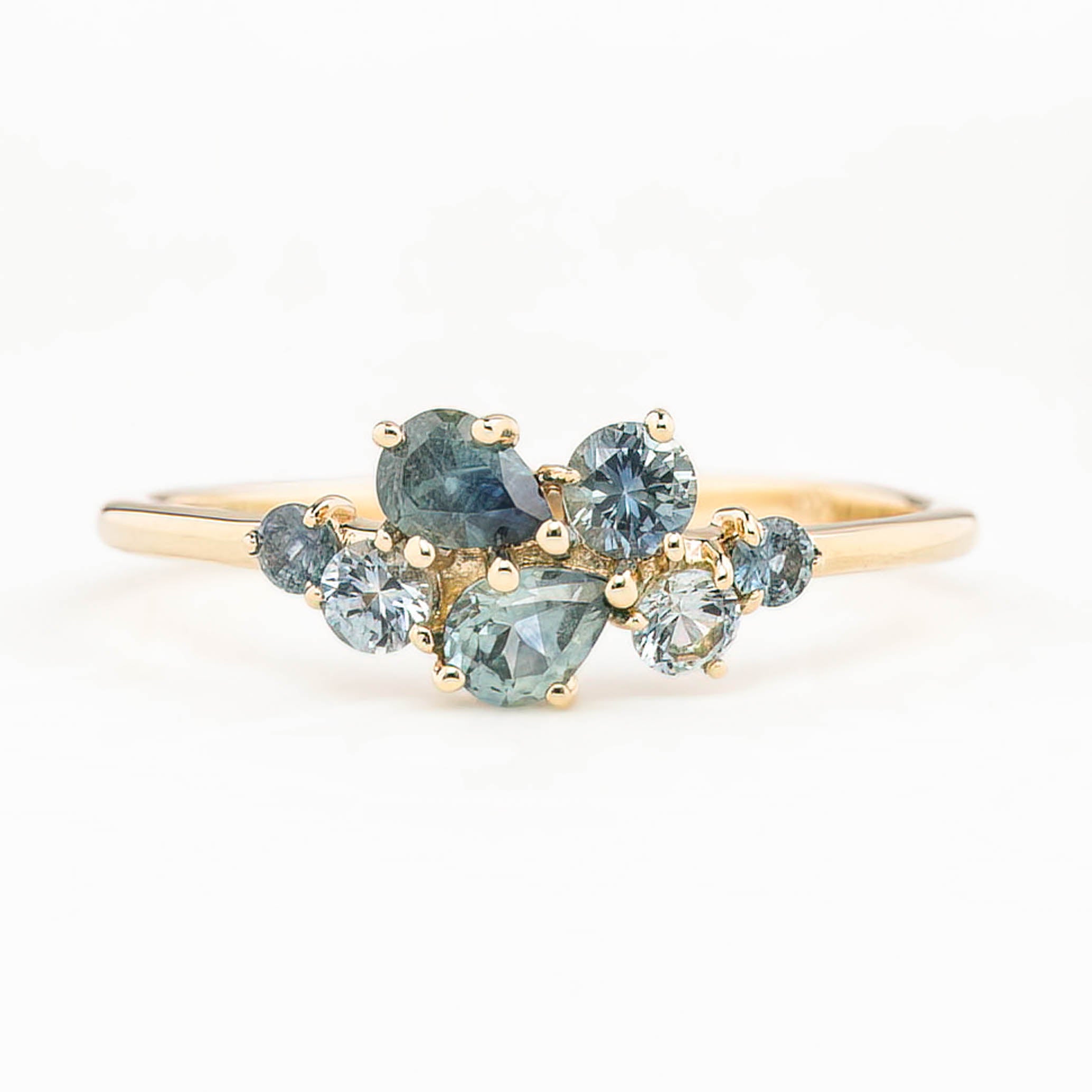 Seven Stones Sapphire Stardust Cluster Ring