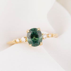 Estel Fleur Ring, 1.29ct Montana Sapphire, oval shape gemstone
