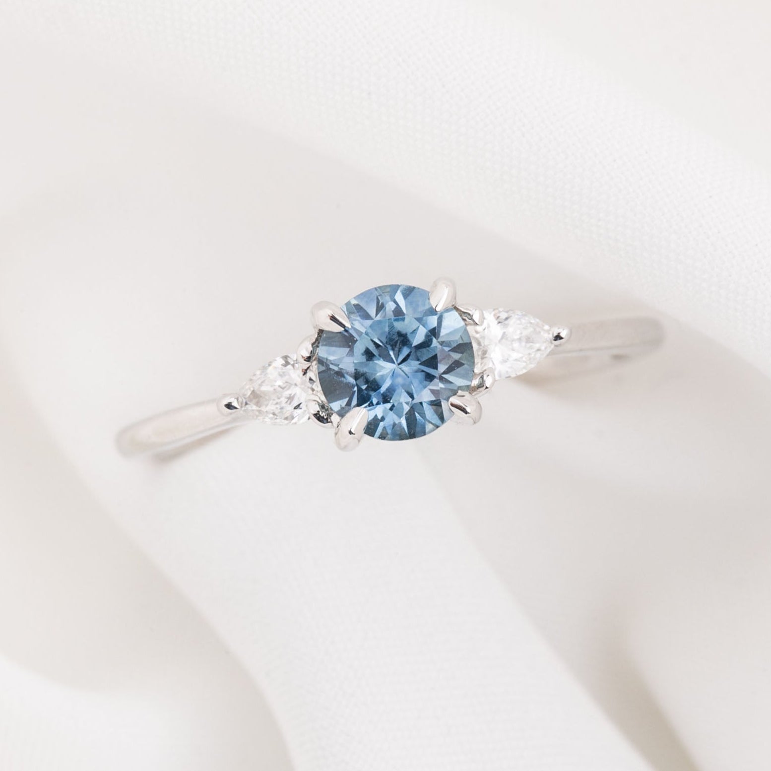 Olivia Ring, 5.5mm Montana Sapphire